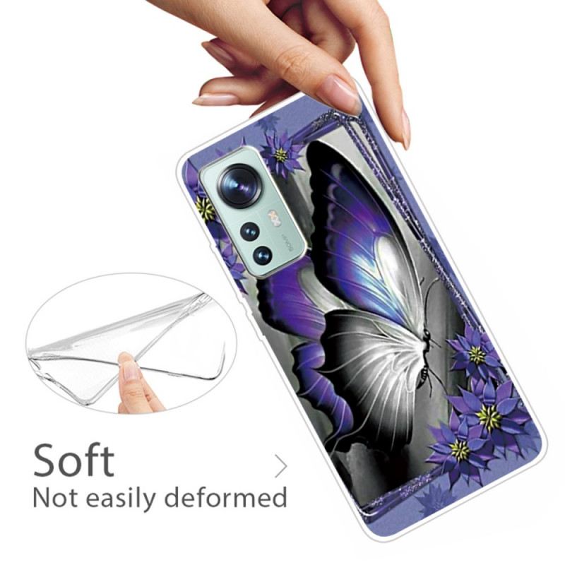 Maskica Xiaomi 12 / 12X Ljubičasti Leptir Silikon