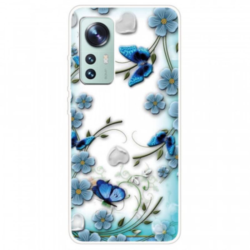 Maskica Xiaomi 12 / 12X Plavo Cvijeće I Leptiri