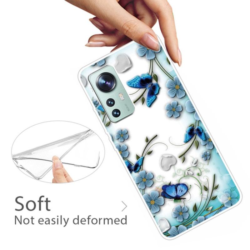 Maskica Xiaomi 12 / 12X Plavo Cvijeće I Leptiri