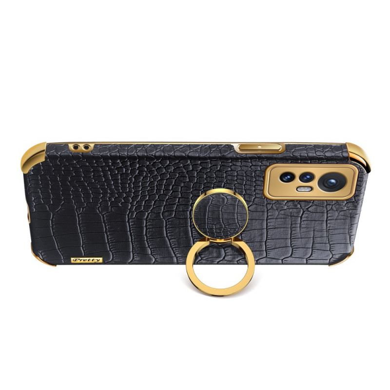 Maskica Xiaomi 12 / 12X Potpora Prstena S Efektom Krokodilske Kože