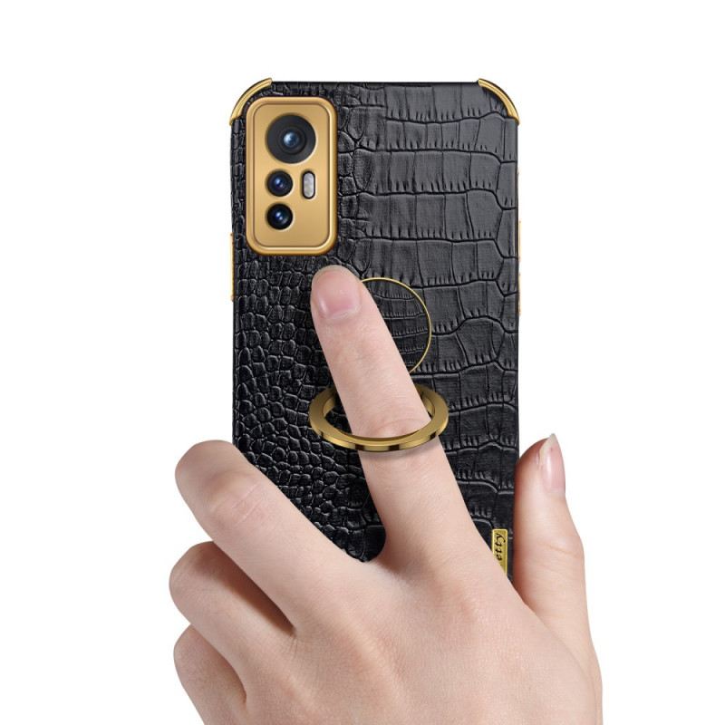Maskica Xiaomi 12 / 12X Potpora Prstena S Efektom Krokodilske Kože