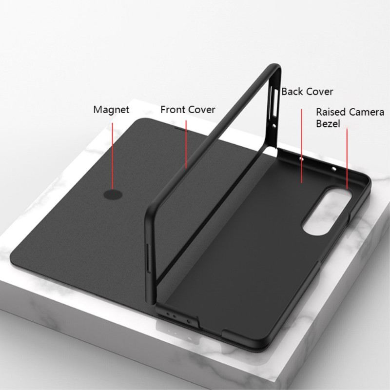 Flip Futrola Samsung Galaxy Z Fold 3 5G Kožna Futrola Držač Olovke Od Karbonskih Vlakana