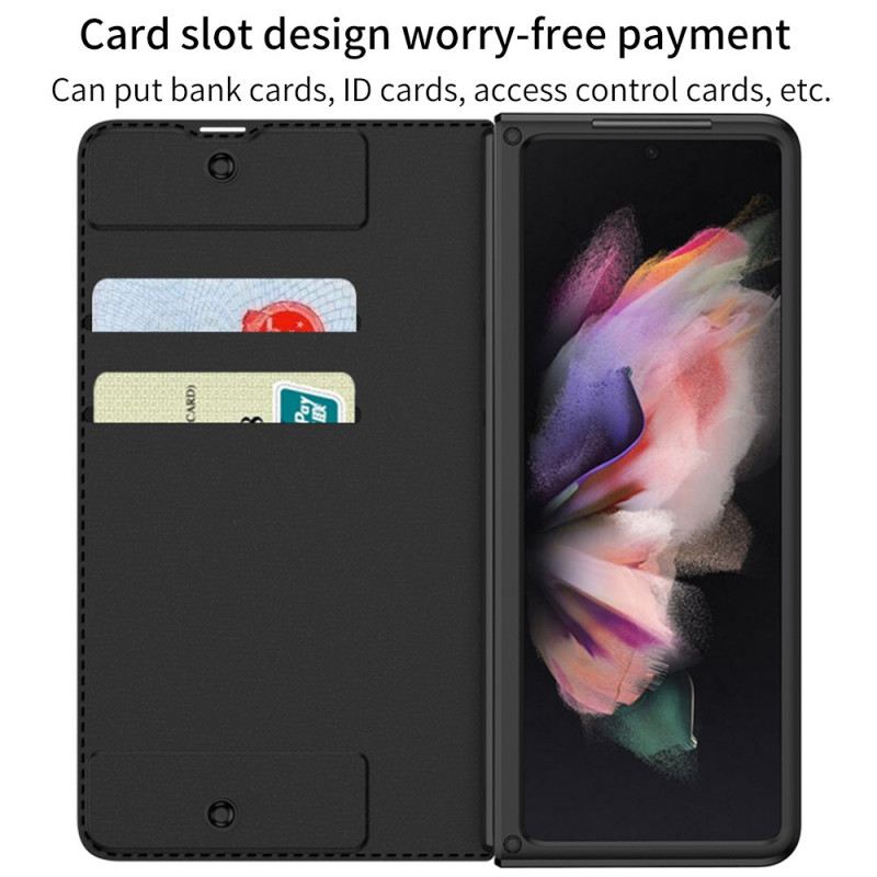 Flip Futrola Samsung Galaxy Z Fold 3 5G Kožna Futrola Gkk Držač Za Olovku Od Umjetne Kože