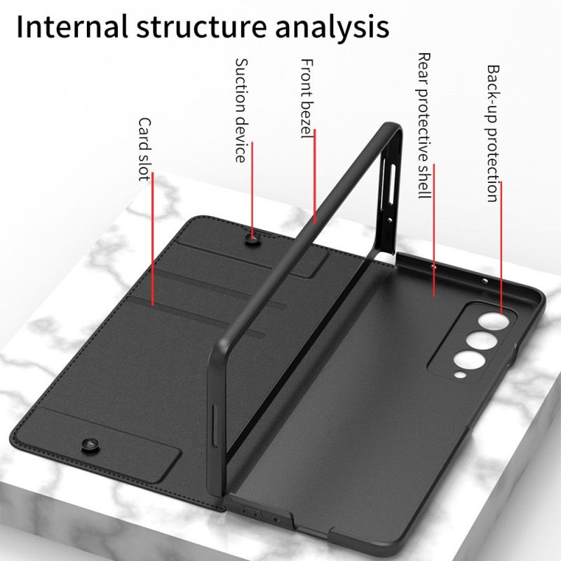 Flip Futrola Samsung Galaxy Z Fold 3 5G Kožna Futrola Gkk Držač Za Olovku Od Umjetne Kože