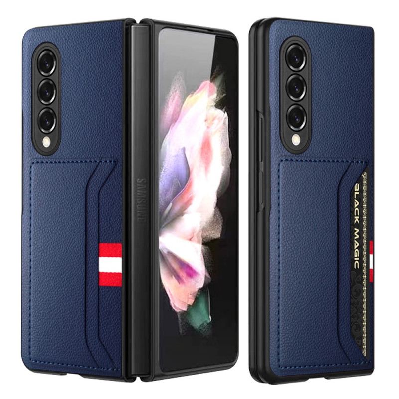 Maskica Samsung Galaxy Z Fold 3 5G Litchi Kožni Dvostruki Držač Kartica