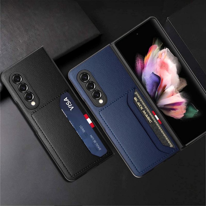 Maskica Samsung Galaxy Z Fold 3 5G Litchi Kožni Dvostruki Držač Kartica