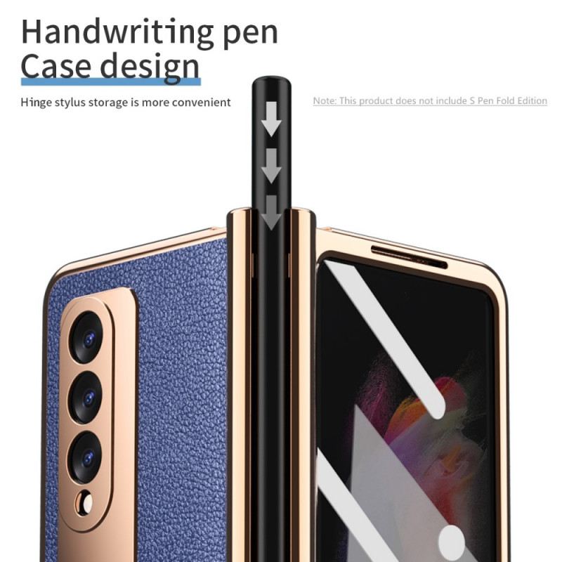 Maskica Samsung Galaxy Z Fold 3 5G Višenamjenska Liči Koža