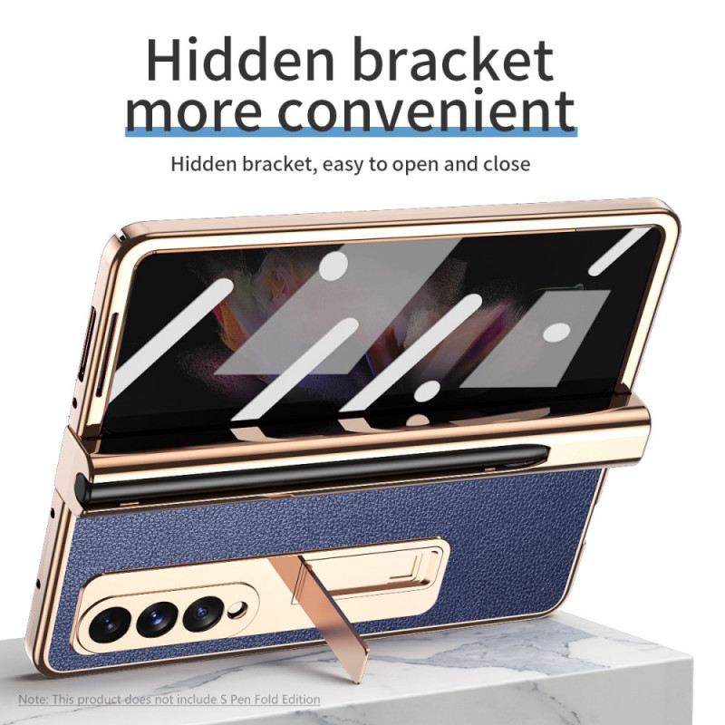 Maskica Samsung Galaxy Z Fold 3 5G Višenamjenska Liči Koža