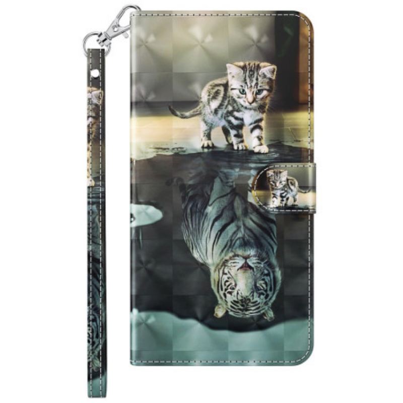 Kožna Futrola Xiaomi Redmi Note 13 4g Mačka I Tigar S Remenom