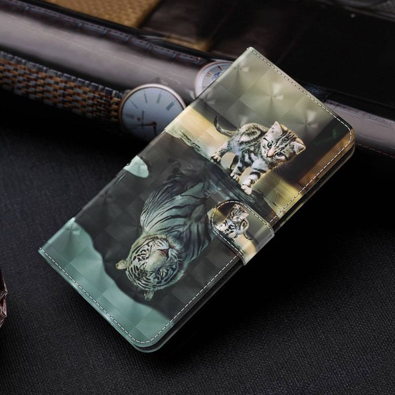 Kožna Futrola Xiaomi Redmi Note 13 4g Mačka I Tigar S Remenom