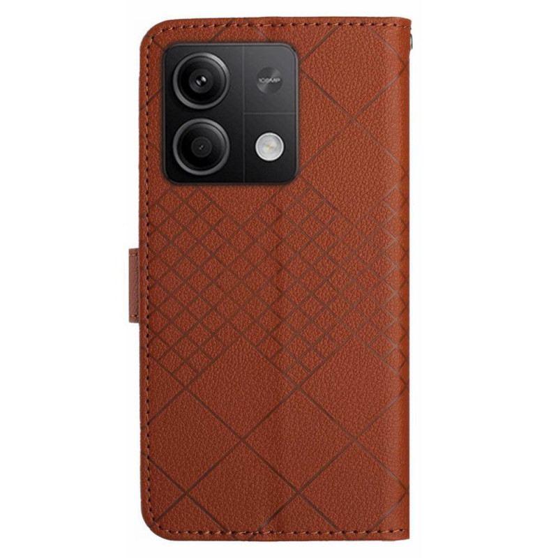 Kožna Futrola Za Xiaomi Redmi Note 13 4g Diamantni Uzorak S Remenom
