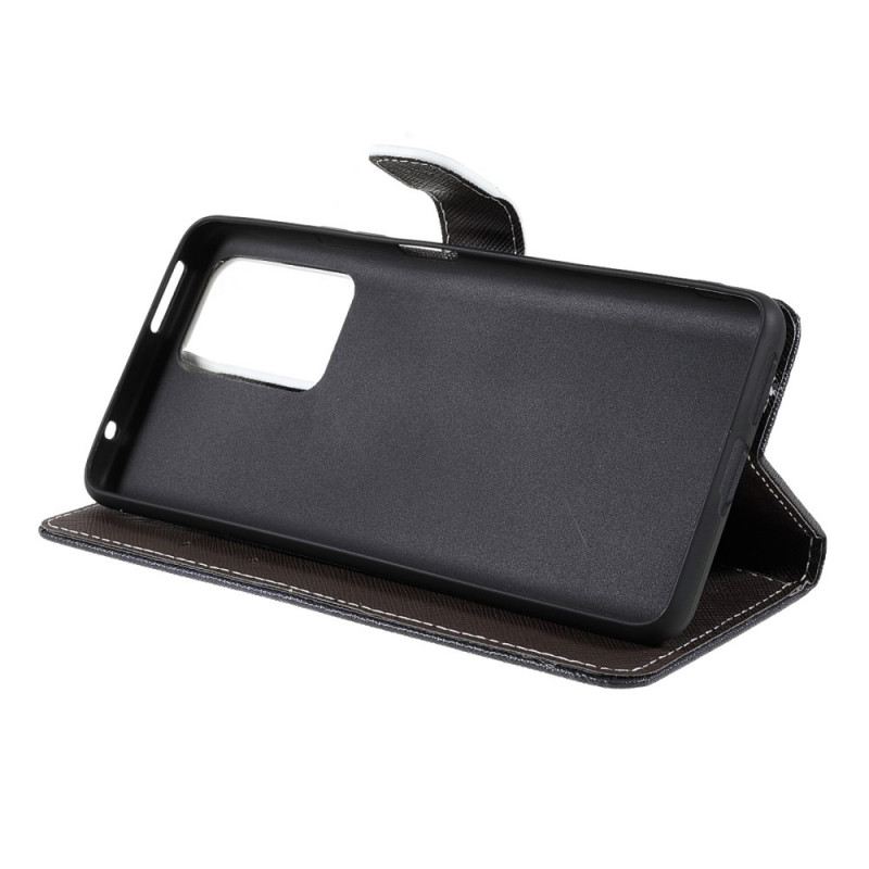 Futrola Xiaomi 11T / 11T Pro Crne Mačje Oči S Remenom