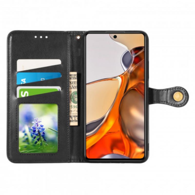 Futrola Xiaomi 11T / 11T Pro Umjetna Koža I Vintage Kopča