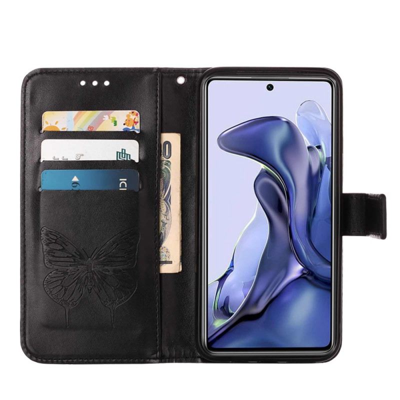 Kožna Futrola Xiaomi 11T / 11T Pro Dizajn Leptira