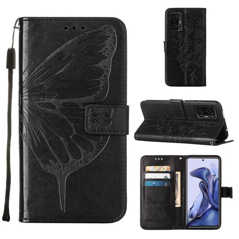 Kožna Futrola Xiaomi 11T / 11T Pro Dizajn Leptira