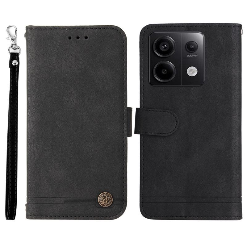 Kožna Futrola Za Xiaomi Redmi Note 13 Pro 5g Ukrasna Zakovica Za Remen
