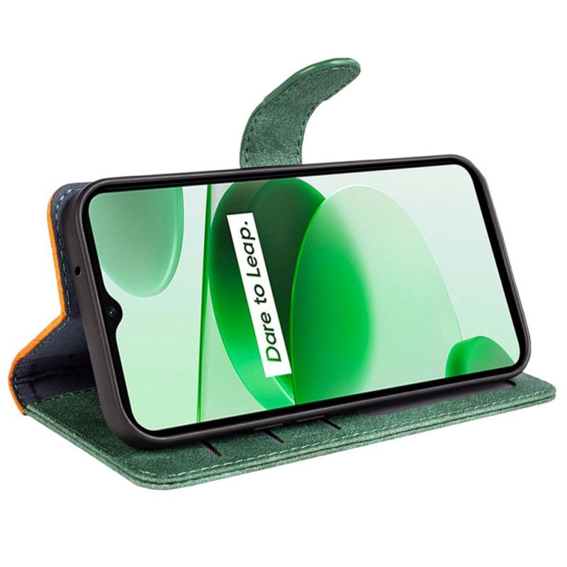 Futrola Realme C35 Dvobojna Tekstura Drveta