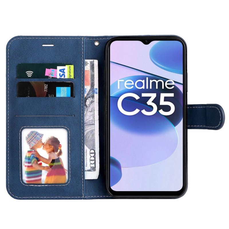 Futrola Realme C35 Trobojni Kožni Efekt Remena