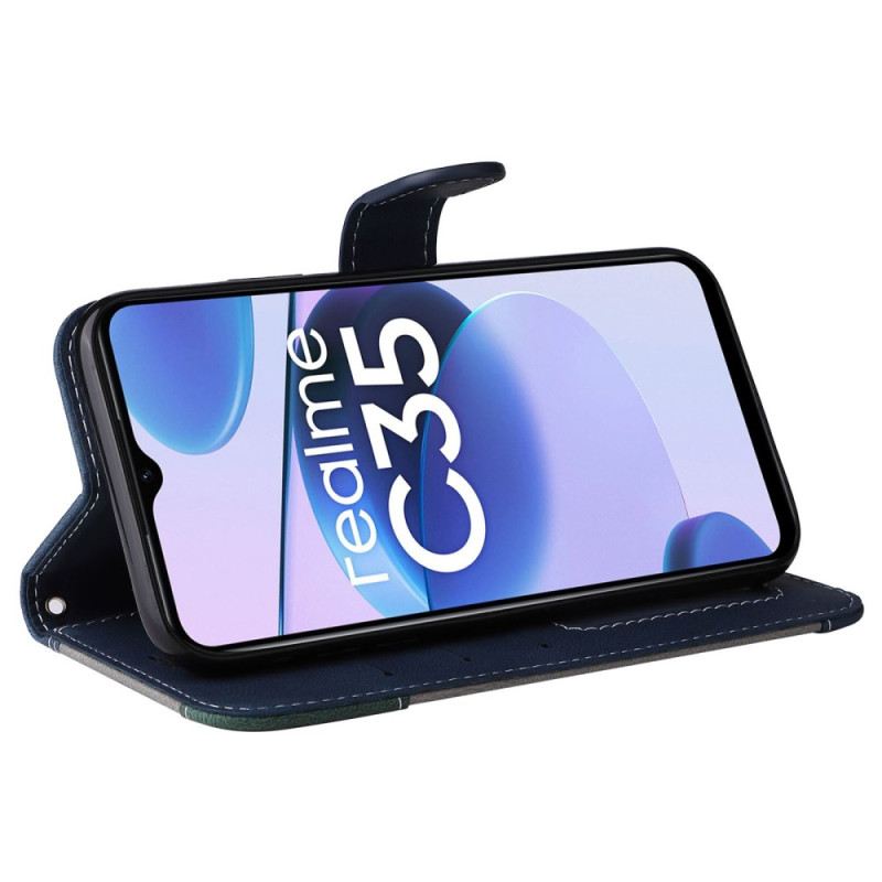 Futrola Realme C35 Trobojni Kožni Efekt Remena