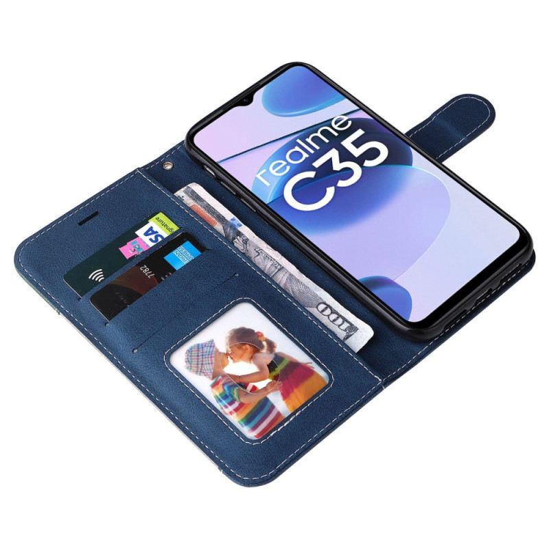 Futrola Realme C35 Trobojni Kožni Efekt Remena