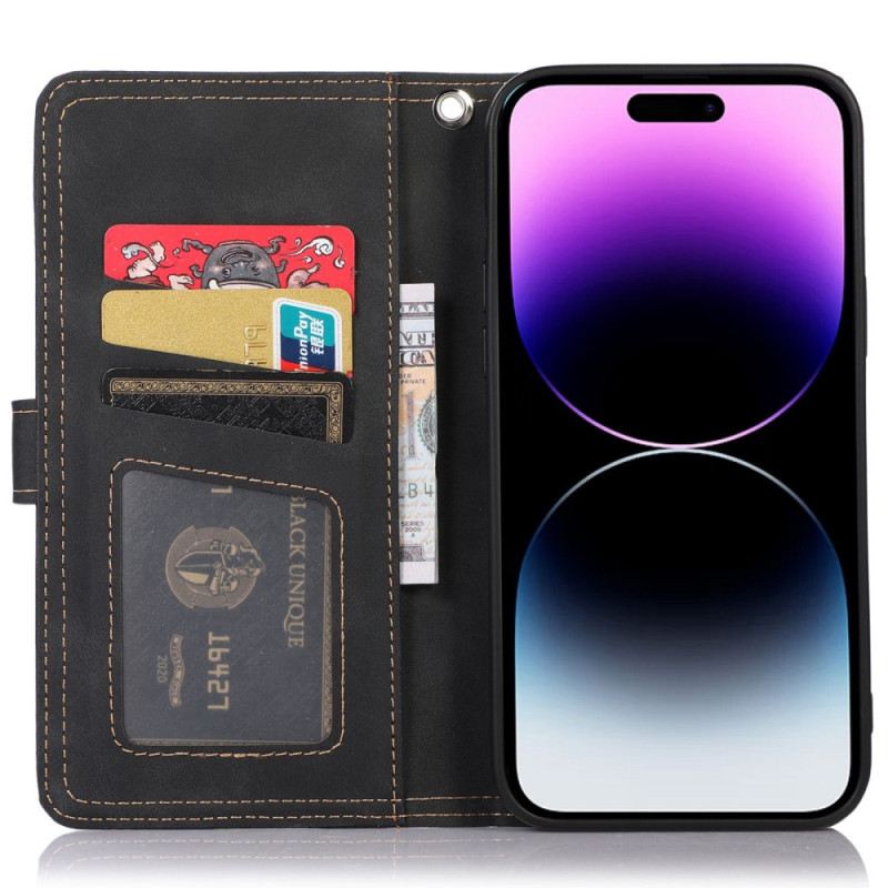 Flip Futrola iPhone 14 Pro Kožna Futrola Prednja Torbica S Ogledalom