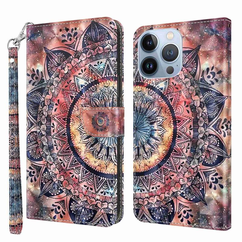 Flip Futrola iPhone 14 Pro Šarena Mandala S Remenom