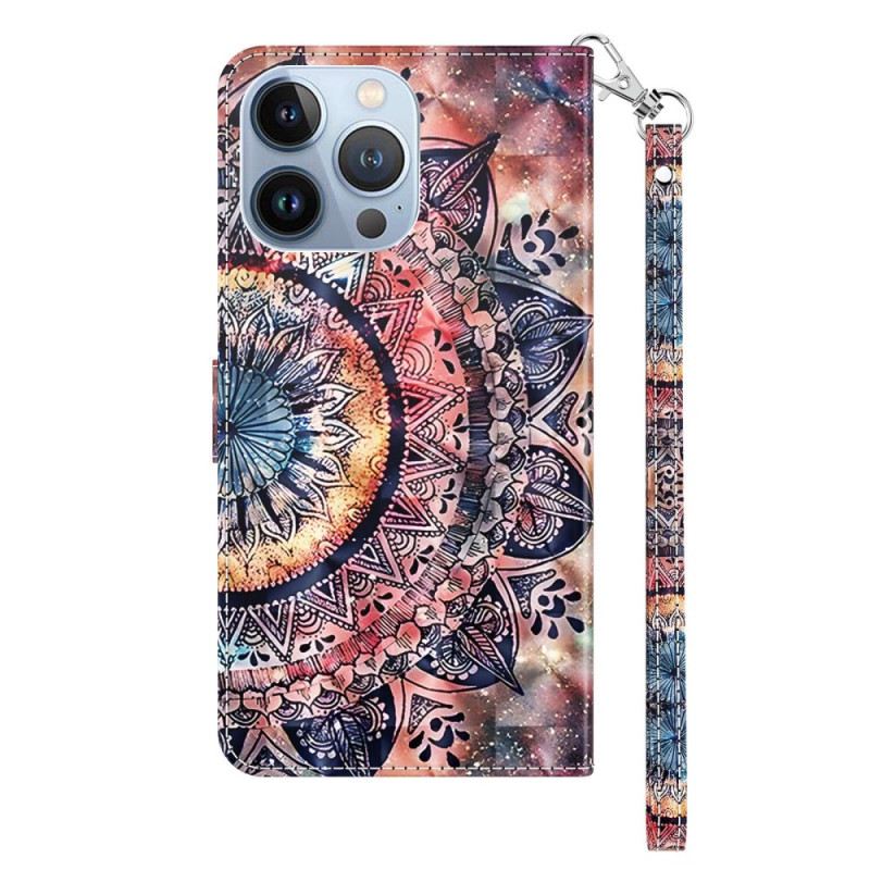 Flip Futrola iPhone 14 Pro Šarena Mandala S Remenom