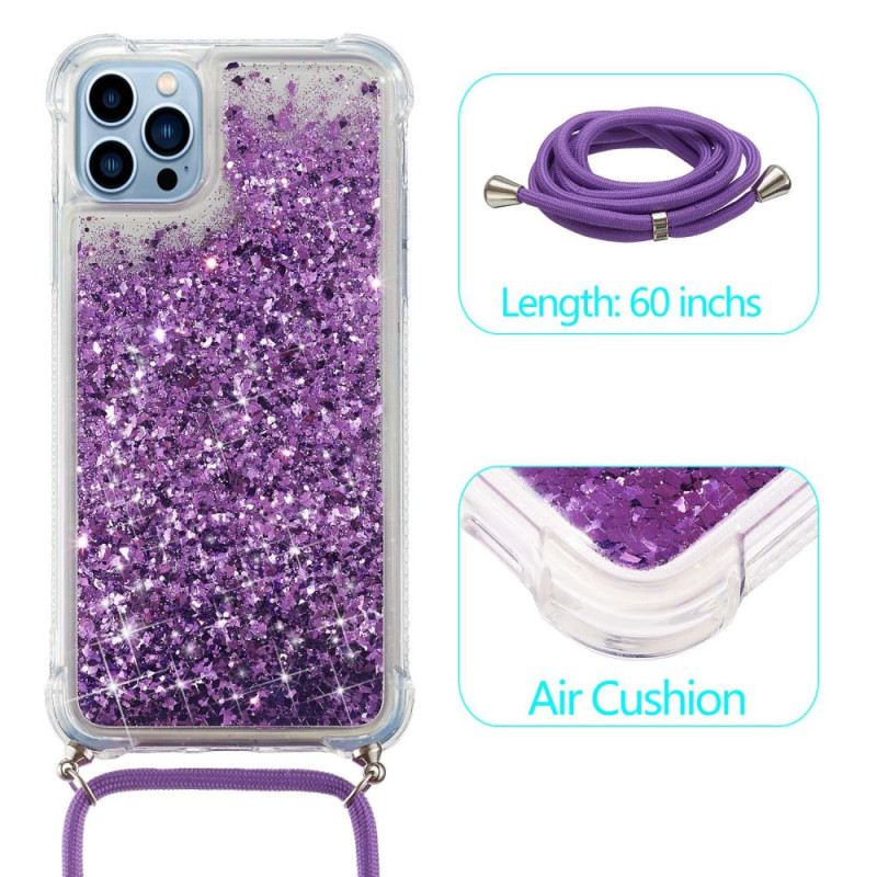 Maskica iPhone 14 Pro Dizajn Šljokica Sa Uzicama