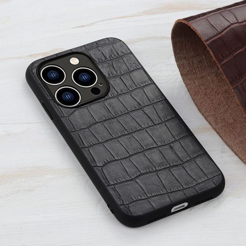 Maskica iPhone 14 Pro Prava Krokodilska Koža