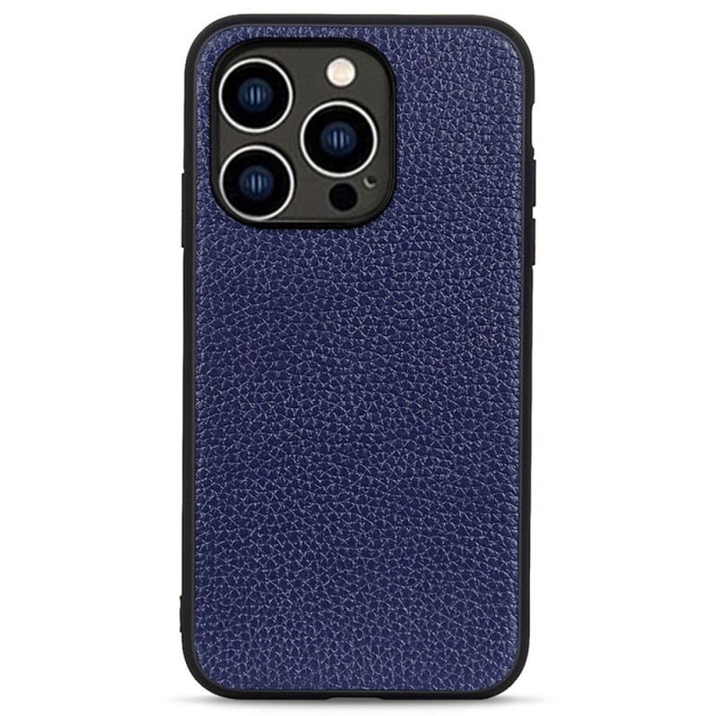 Maskica iPhone 14 Pro Prava Litchi Koža