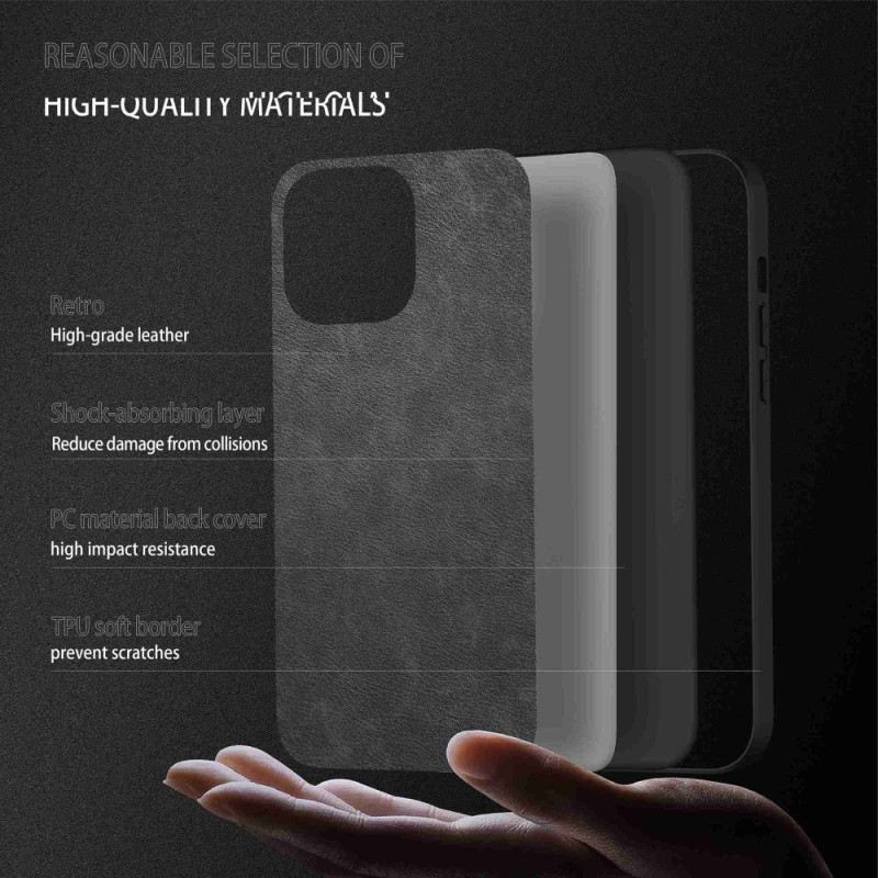 Maskica iPhone 14 Pro Retro Umjetna Koža