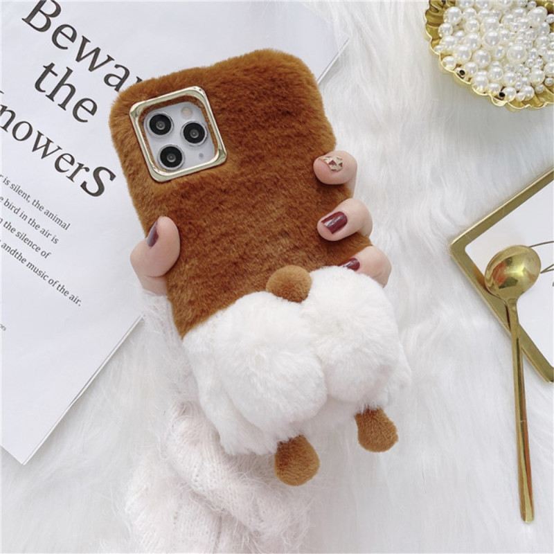 Maskica iPhone 14 Pro Zabavno Krzno