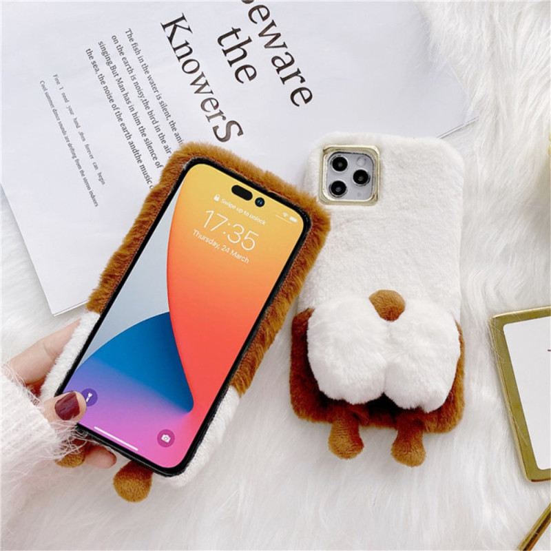 Maskica iPhone 14 Pro Zabavno Krzno