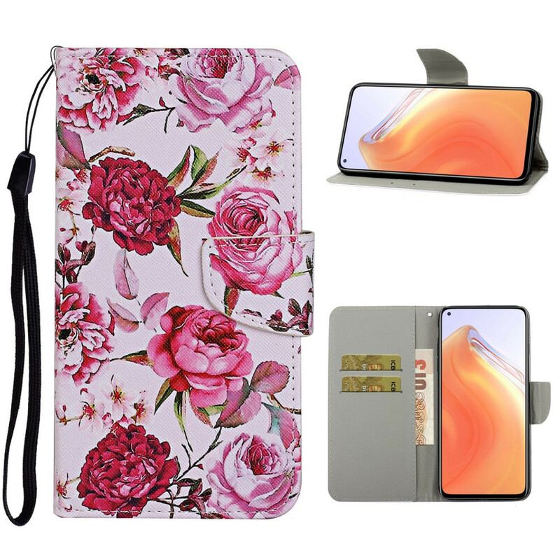 Futrola Xiaomi Mi 10T / 10T Pro Majstorski Cvjetovi S Remenom