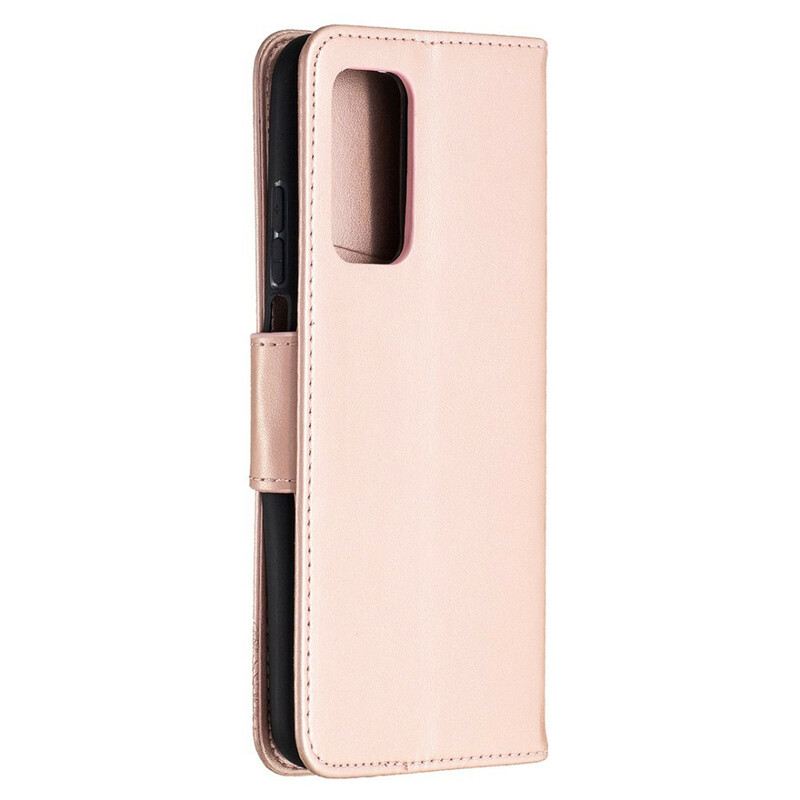 Kožna Futrola Xiaomi Mi 10T / 10T Pro Remen S Otisnutim Leptirima