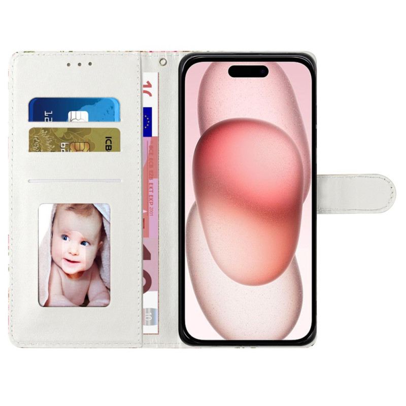 Flip Futrola iPhone 16 Plus Maskice Za Mobitele Cvjetovi Marelice S Remenom