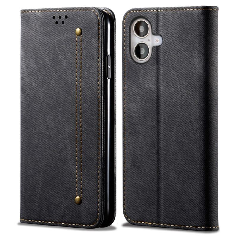 Kožna Futrola iPhone 16 Plus Maskice Za Mobitele Jeans Tkanina