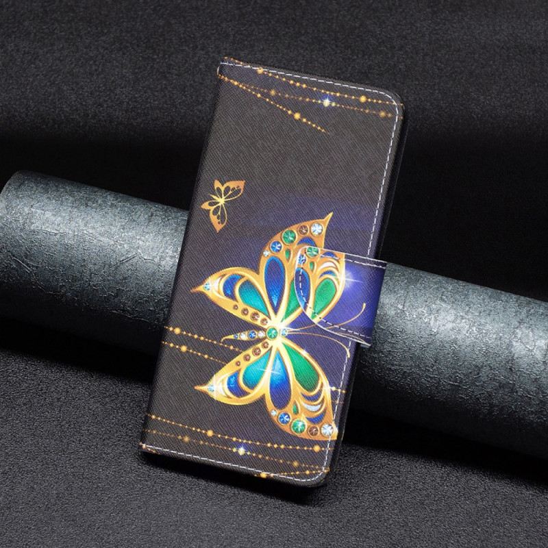 Kožna Futrola iPhone 16 Plus Nakit S Leptirima