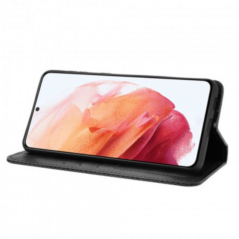 Flip Futrola Samsung Galaxy S21 Plus 5G Kožna Futrola Efekt Stilizirane Vintage Kože