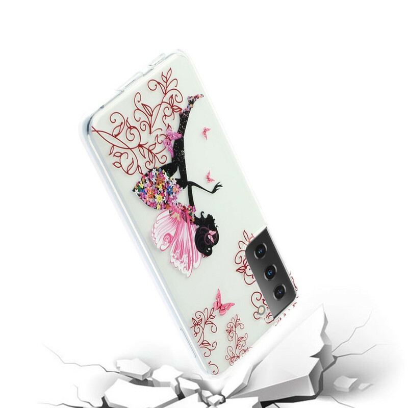 Maskica Samsung Galaxy S21 Plus 5G Prozirna Cvjetna Vila