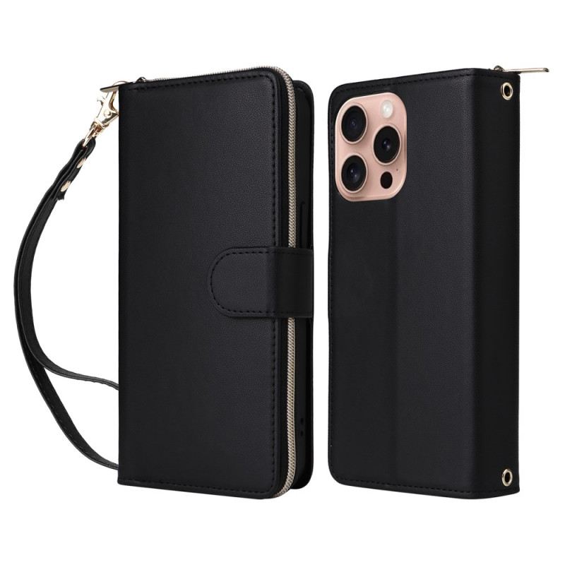 Kožna Futrola iPhone 16 Pro 9 Držača Kartica I Užeta