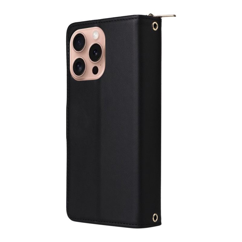 Kožna Futrola iPhone 16 Pro 9 Držača Kartica I Užeta