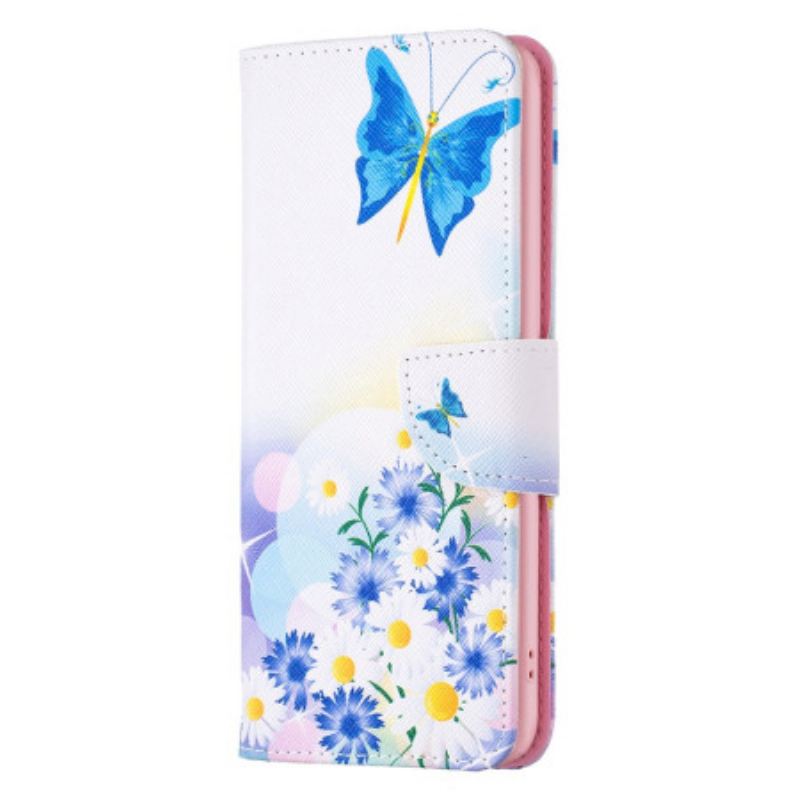 Kožna Futrola Za iPhone 16 Pro Akvarel Leptiri