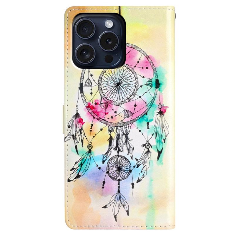 Kožna Futrola Za iPhone 16 Pro Hvatač Snova S Remenom