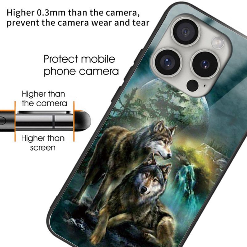 Maskica iPhone 16 Pro Vukovi Od Kaljenog Stakla