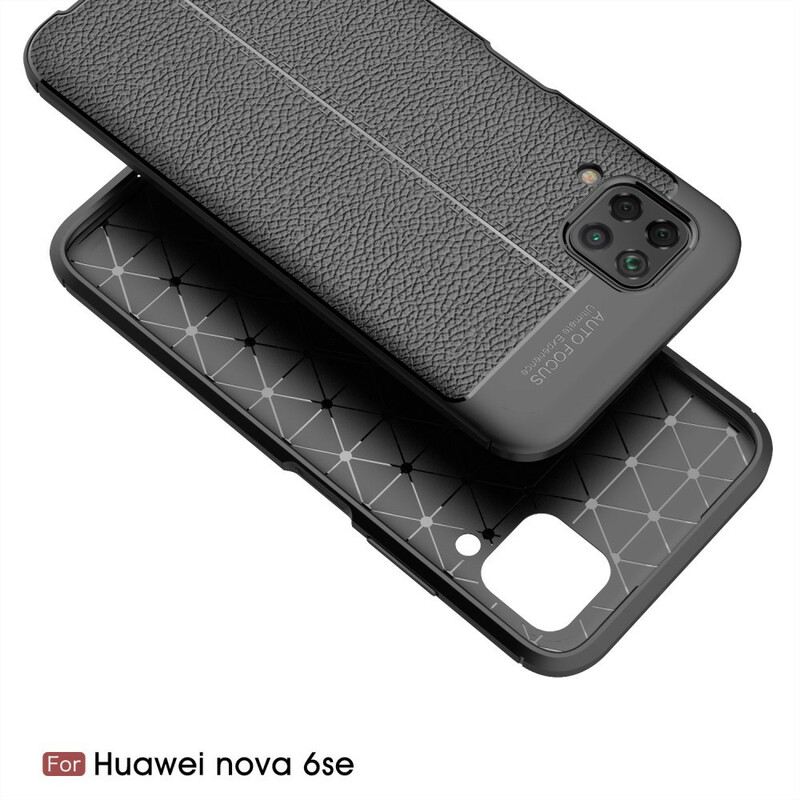 Maskica Huawei P40 Lite Efekt Dvostruke Linije Litchi Kože