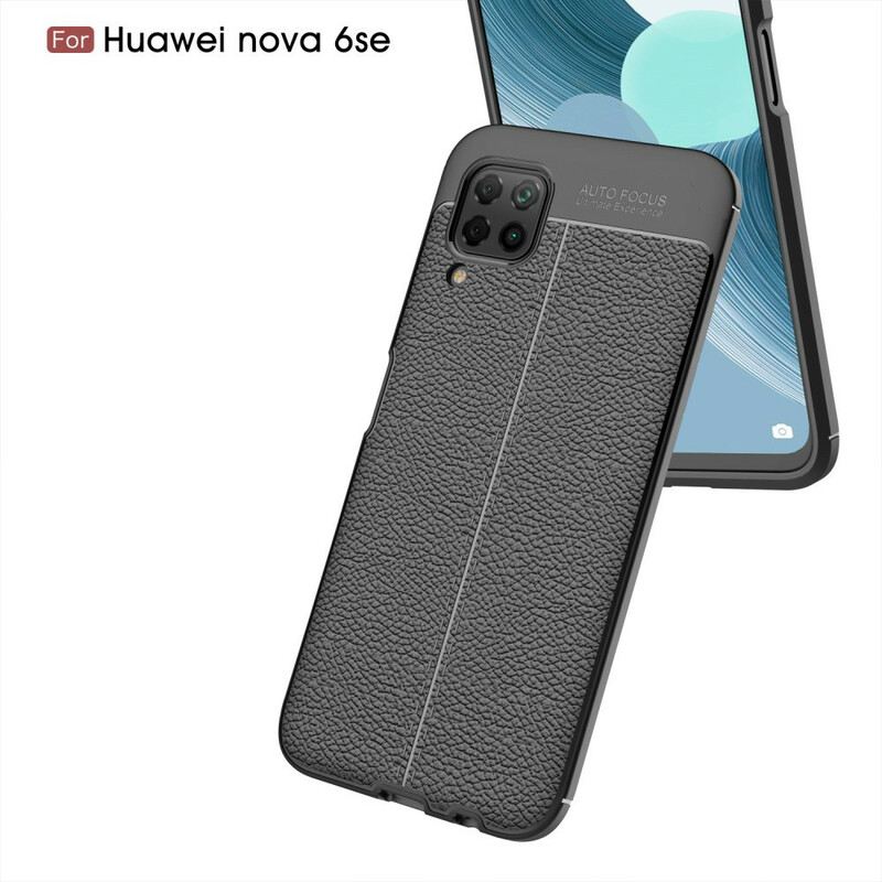 Maskica Huawei P40 Lite Efekt Dvostruke Linije Litchi Kože
