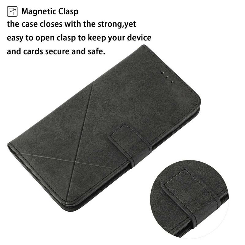 Futrola iPhone 13 Pro Geometrijski Kožni Stil S Remenčićima