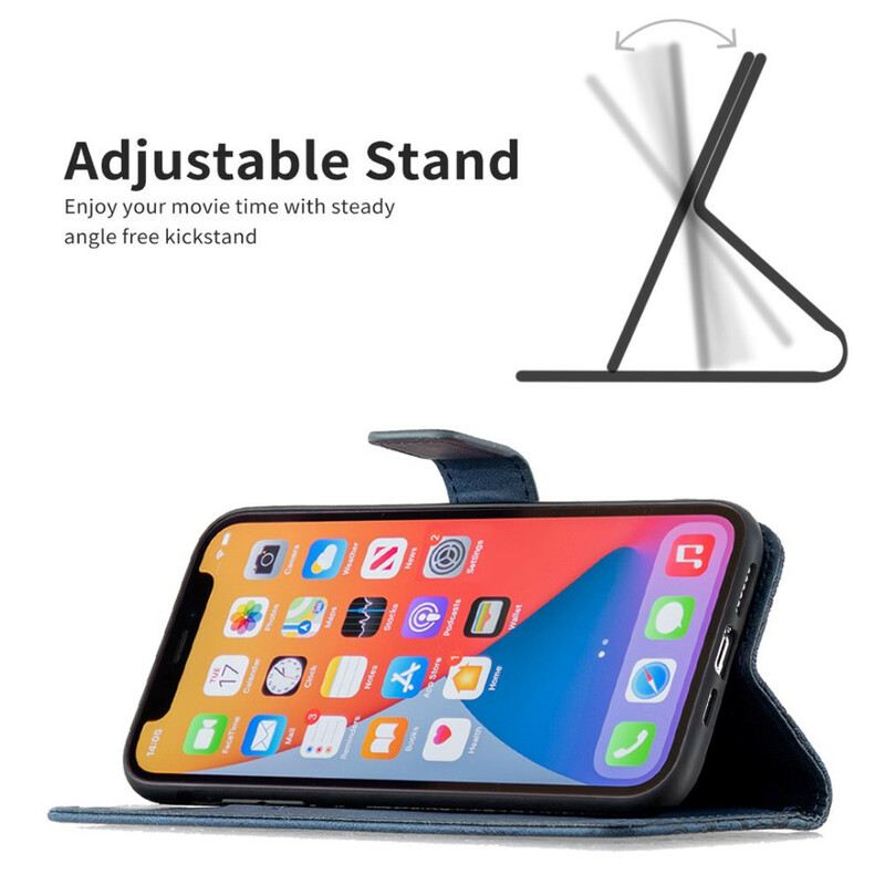Kožna Futrola iPhone 13 Pro Barokni Leptir S Remenčićima
