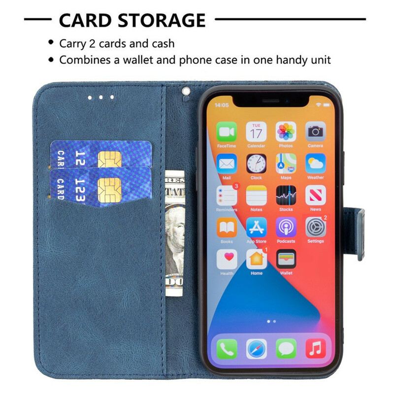 Kožna Futrola iPhone 13 Pro Barokni Leptir S Remenčićima